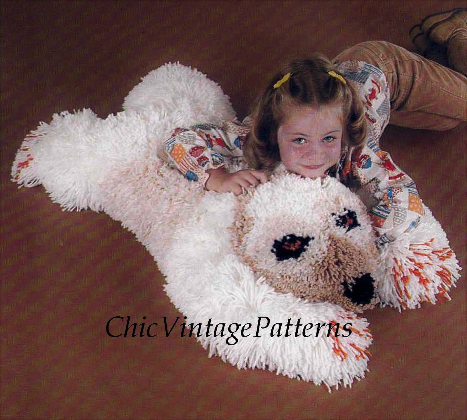 Floor Cushion Pattern, Bear Floor Cushion Hooking Pattern, Digital Download