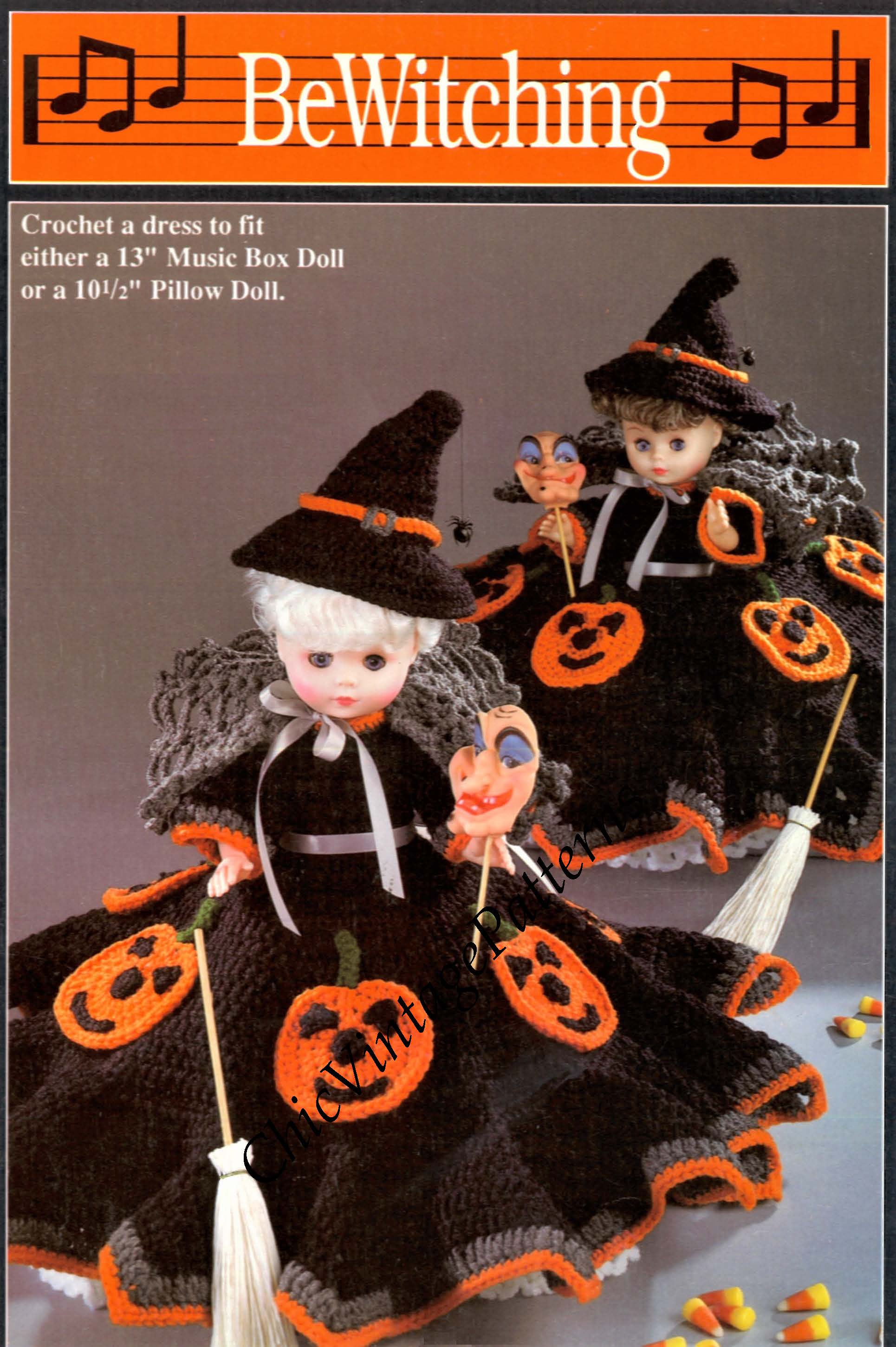 Halloween Doll's Dress Crochet Pattern, Instant Download
