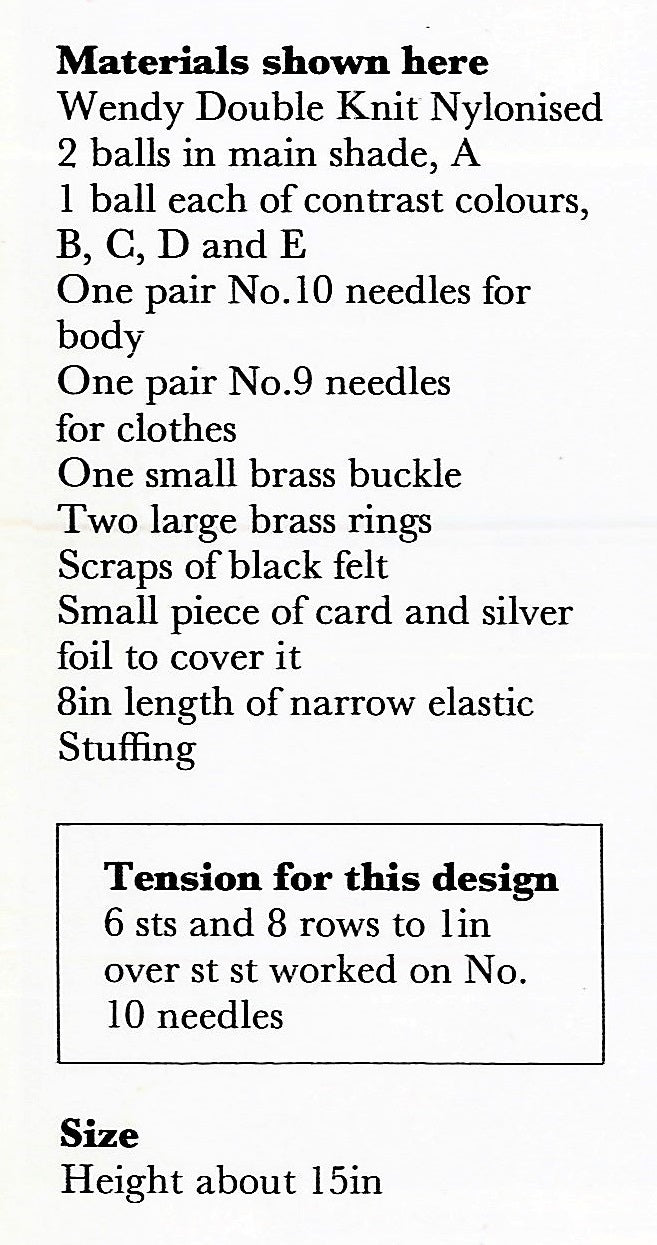 Pirate Doll Knitting Pattern, Soft Toy, Instant Download