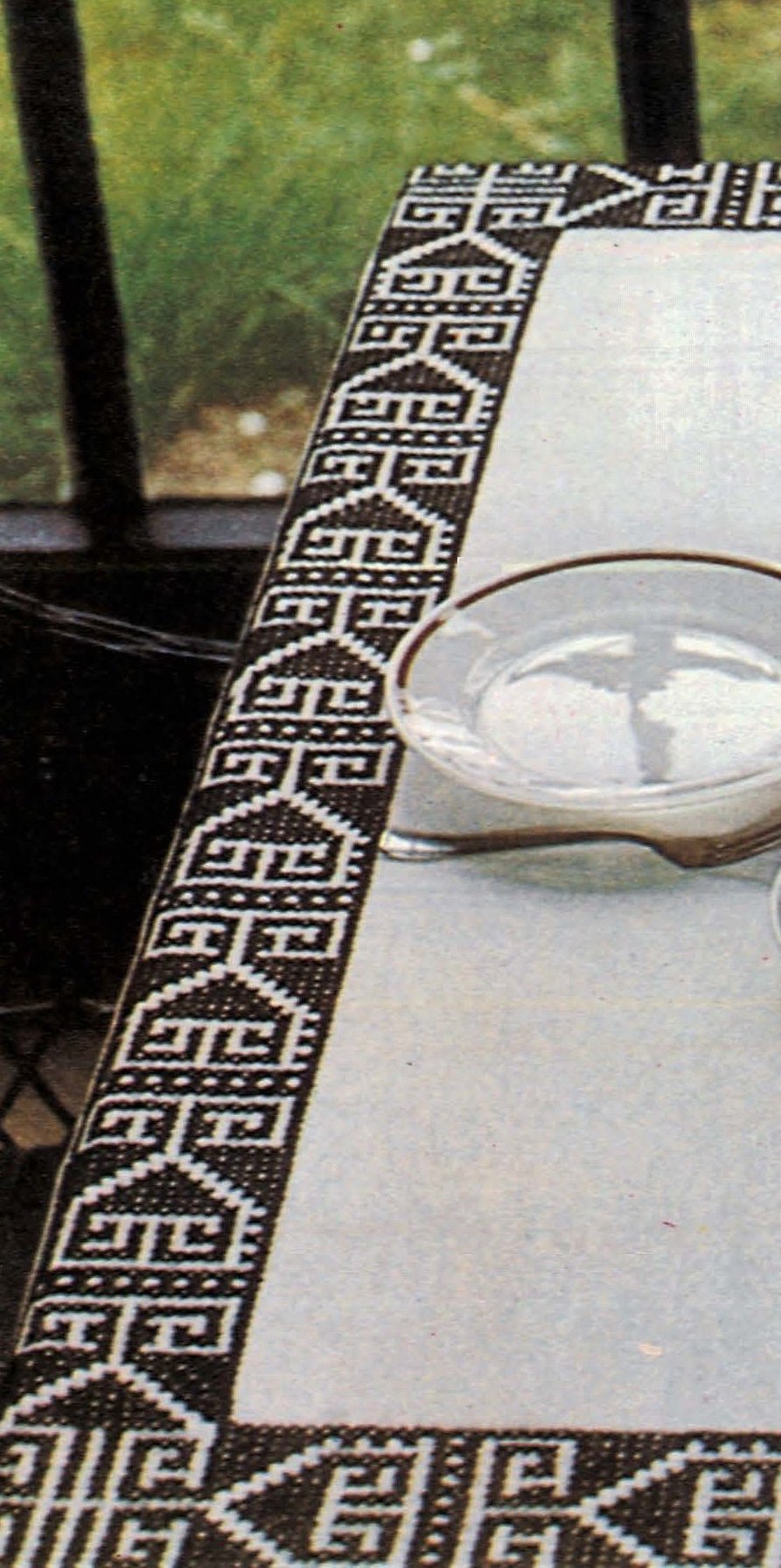 Cross Stitch Tablecloth Border Pattern, Instant Download