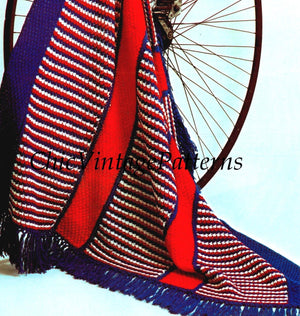 Knitted Afghan Rug Pattern, Throw Rug, PDF Knitting Pattern