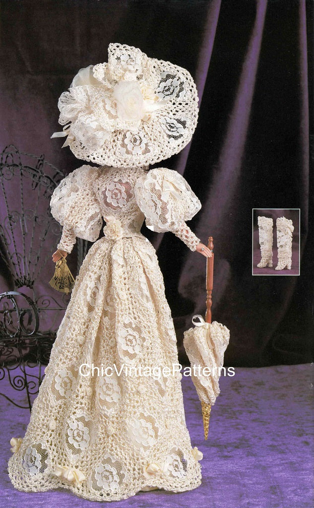 Crochet Doll's Dress Pattern, Lace and Crochet | ChicVintagePatterns Crochet Doll's Dress Pattern, Lace and Crochet | ChicVintagePatterns
