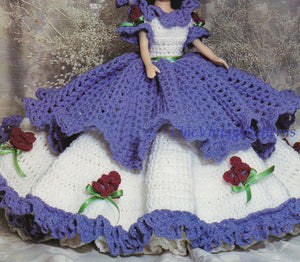 Dolls Dress Crochet Pattern, 15" Doll, Victorian Heirloom Dress, Instant Download