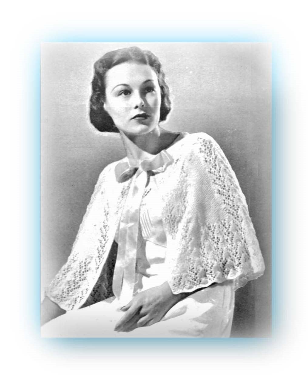 Ladies Bed Cape Knitting Pattern, Vintage Clothing, Instant Download