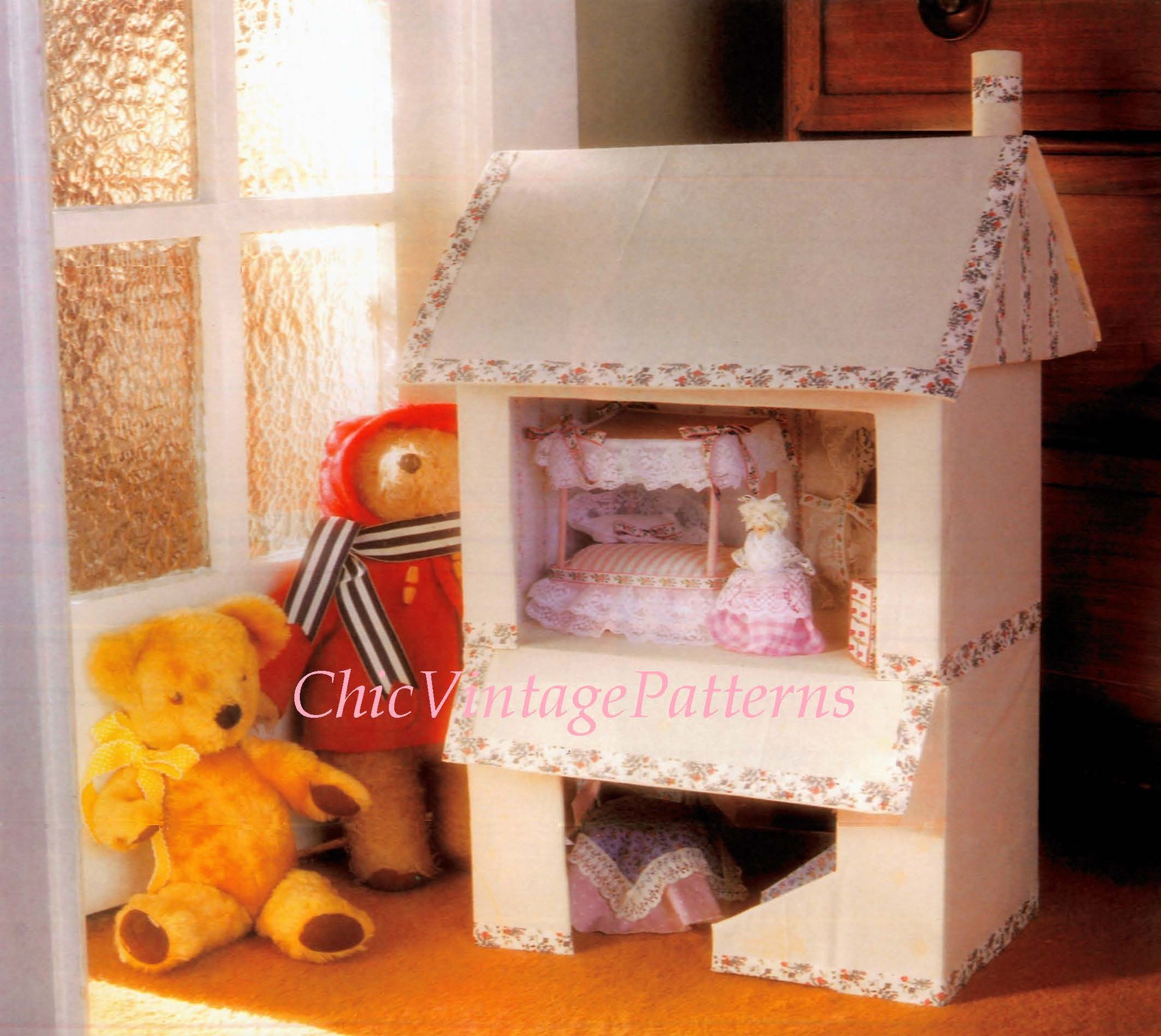 Cardboard Box Doll's House Pattern, Digital Download