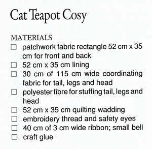 Cat Tea Cosy Sewing Pattern, Crazy Patchwork, Digital Download