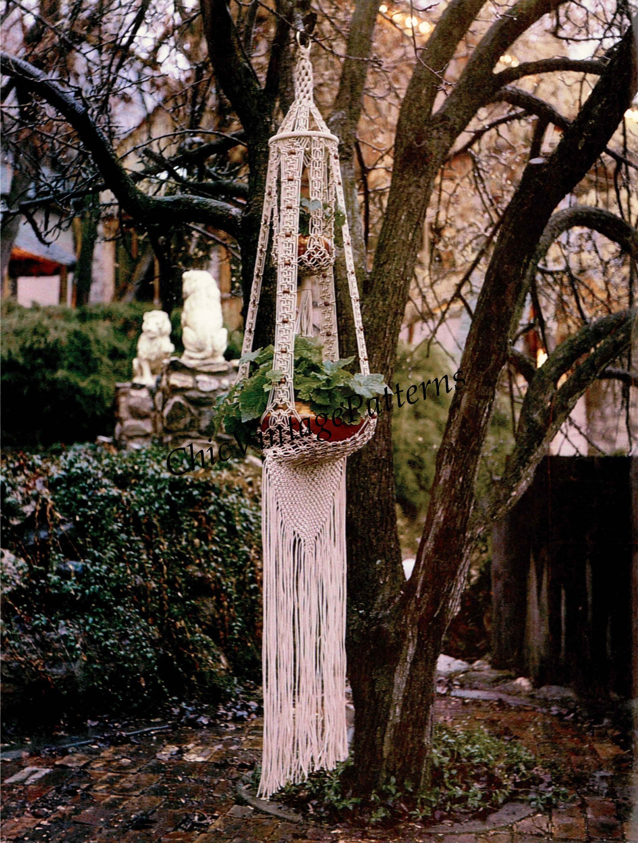 tree branch plant hanger Macrame Plant Hanger Pattern