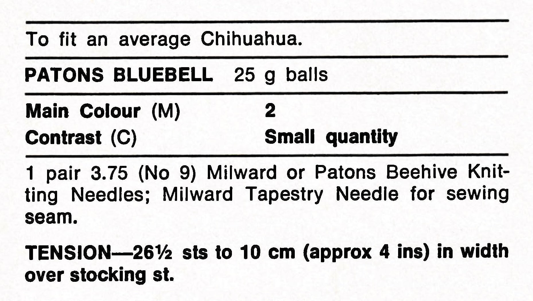 Knitted Dog Coat, Chihuahua Dog Pattern, PDF Knitting Pattern