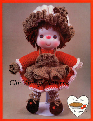 Lollipop Lane Doll Pattern, "Chocolate Chip", Instant Download