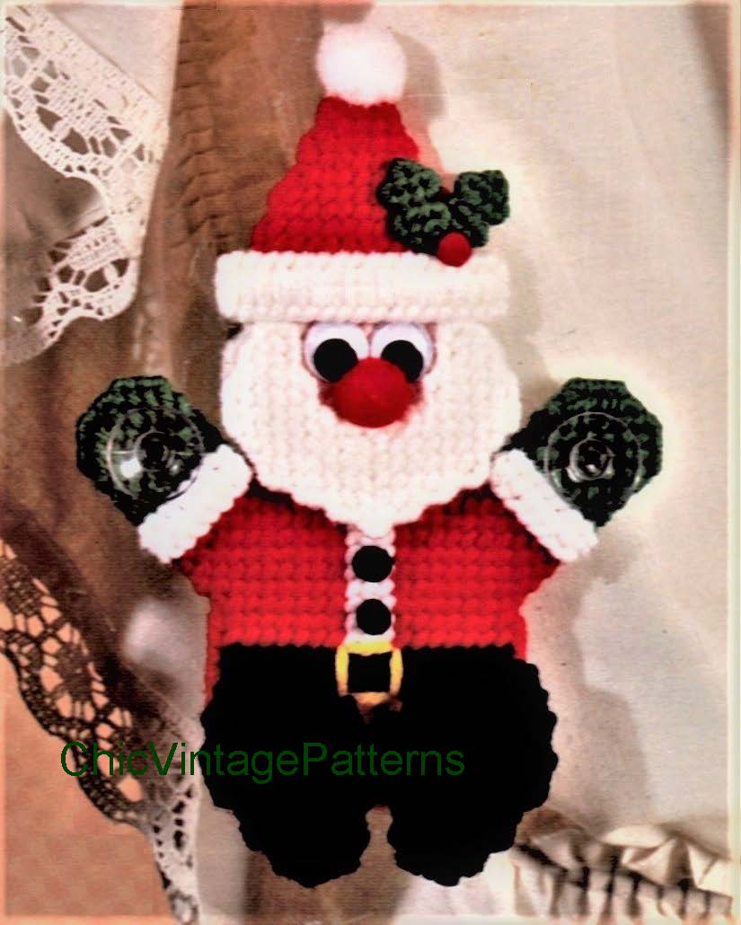 Plastic Canvas Christmas Santa Pattern, Instant Download