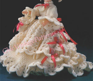 Dolls Dress Pattern, 15" Doll, Period Dress, PDF Crochet Pattern