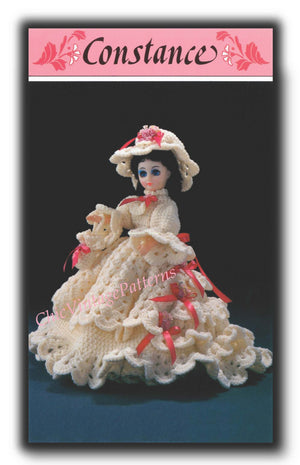 Dolls Dress Pattern, 15" Doll, Period Dress, PDF Crochet Pattern