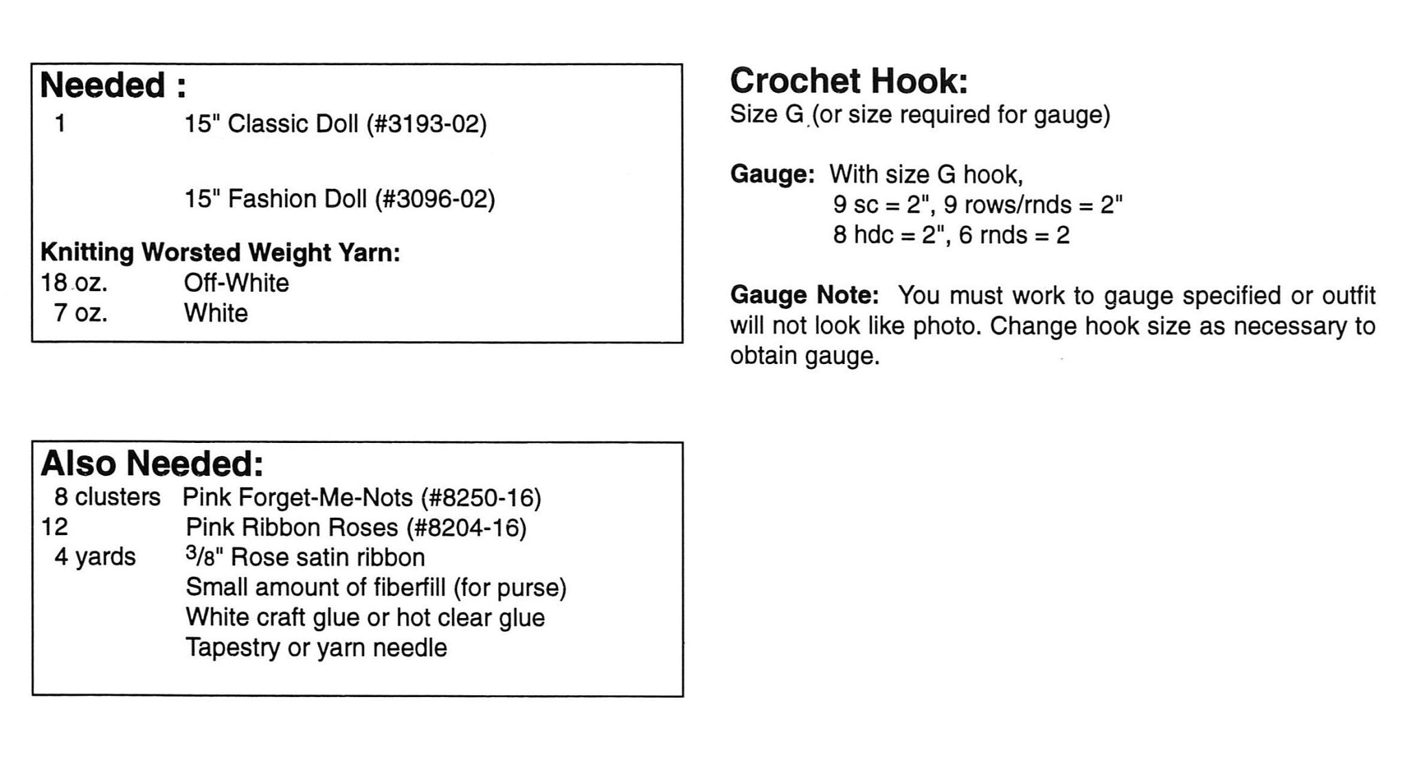 Dolls Dress Pattern, 15" Doll, Period Dress, PDF Crochet Pattern