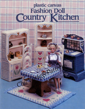 Plastic Canvas Country Kitchen Pattern, Fashion Doll, Instant Download
