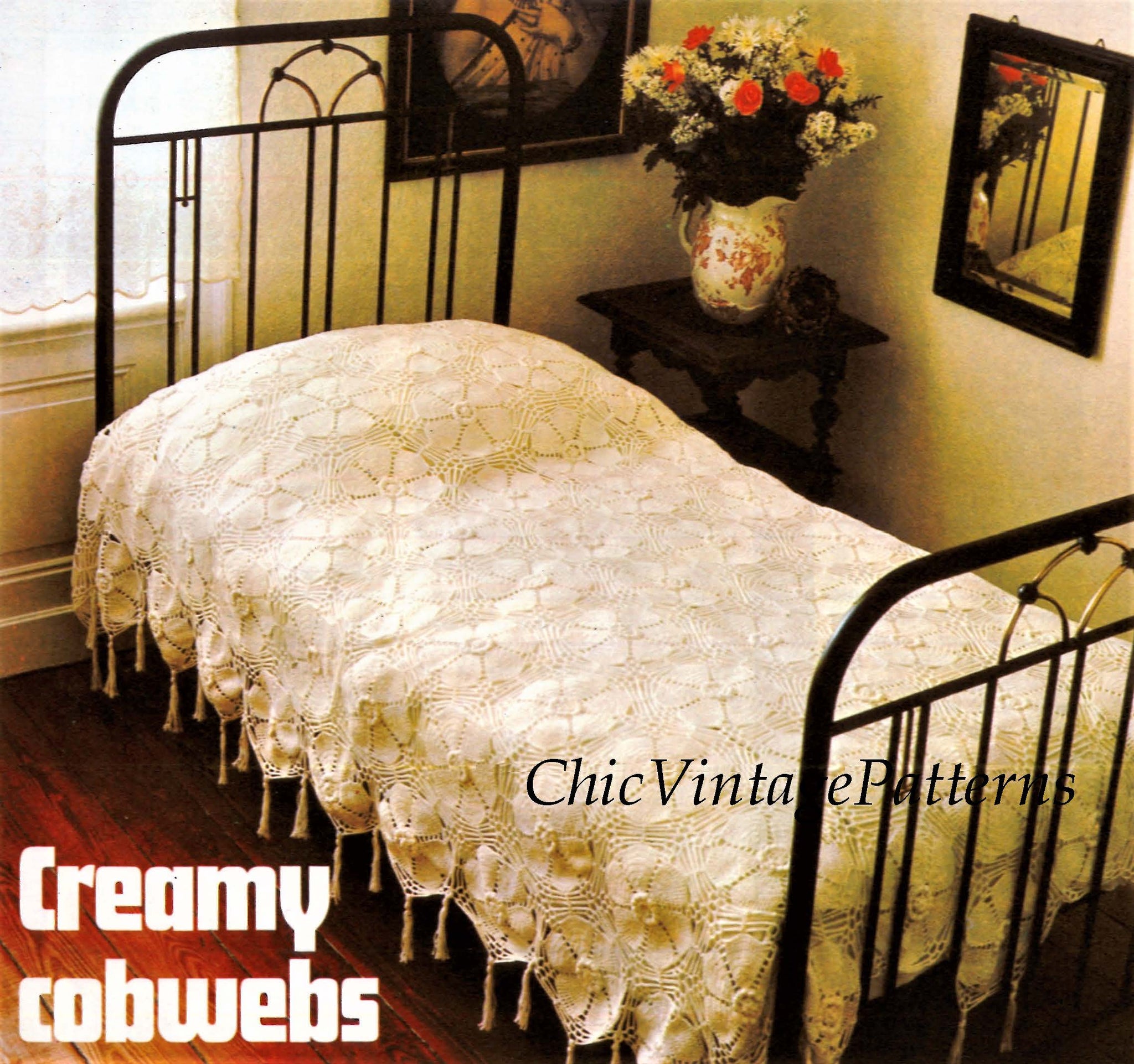 Crochet Bedspread Pattern, Home Decor, Instant Download