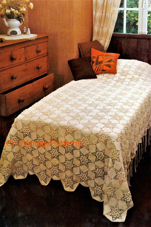 Crochet Bedspread Pattern, Stunning Motif Design, Instant Download