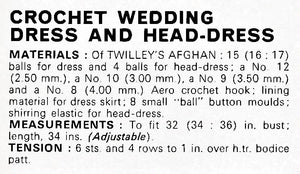 Crochet Wedding Dress Pattern, Vintage Bridal Gown With Head-Dress, Digital Pattern