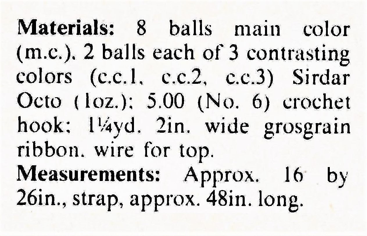 Large Crochet Bag Pattern, Retro Tote Bag, Instant Download