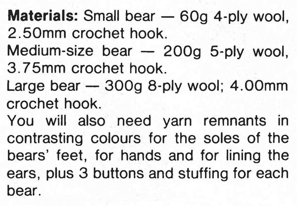 Crochet Teddy Bears Pattern, Three Sizes | ChicVintagePatterns