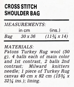 Retro Shoulder Bag Pattern, Cross Stitch Bag, Instant Download