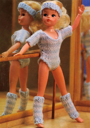 Doll's Dance Clothes Knitting Pattern, 11 inch Doll, Instant Download