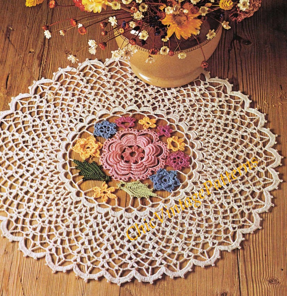 Crochet Doily Pattern, Irish Crochet Doily, Instant Download