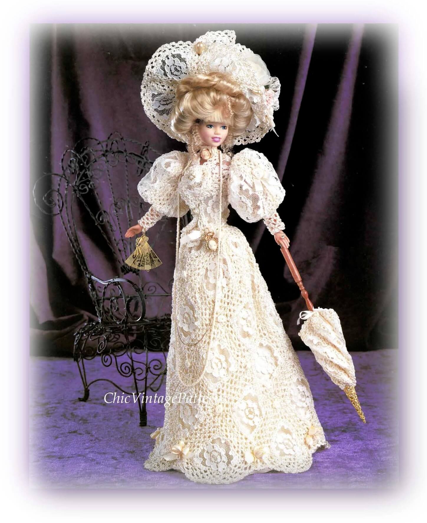 Crochet Doll's Dress Pattern, Lace and Crochet