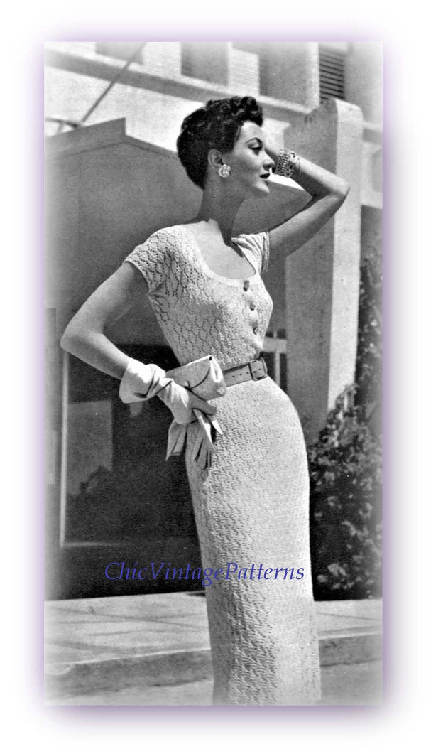 Ladies Knitted Lace Dress Pattern