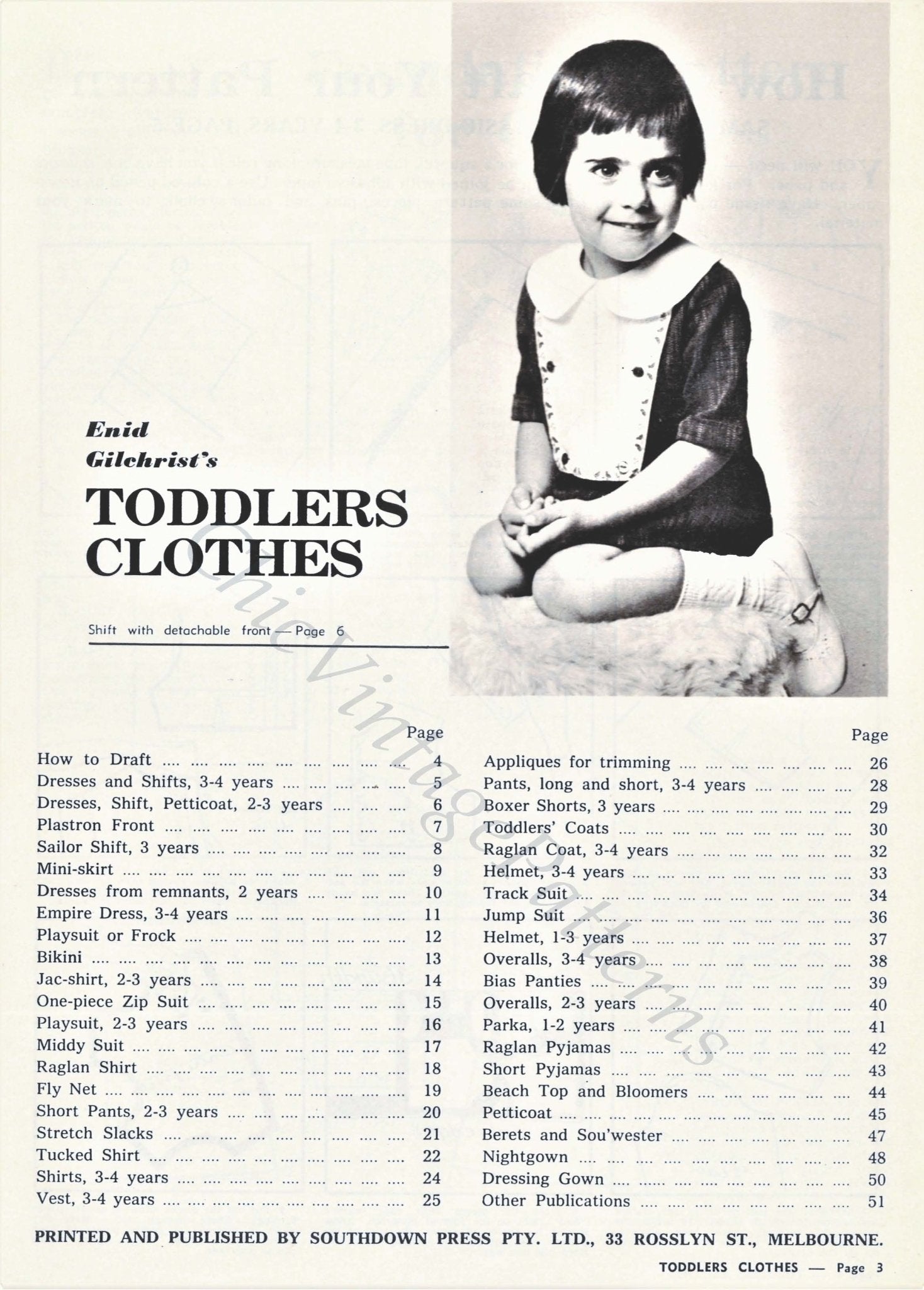 1960's Enid Gilchrist "Toddlers Clothes" PDF Book, Self Drafting Book, Instant Download