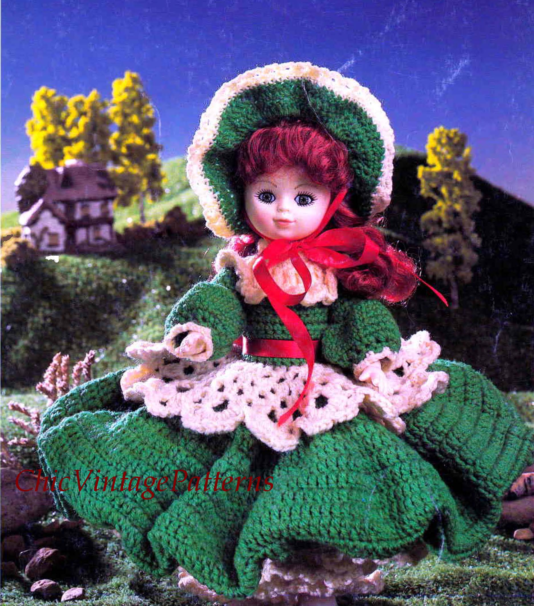 Irish Doll's Dress Crochet Pattern, 11.1/2 inch Doll, Digital Pattern