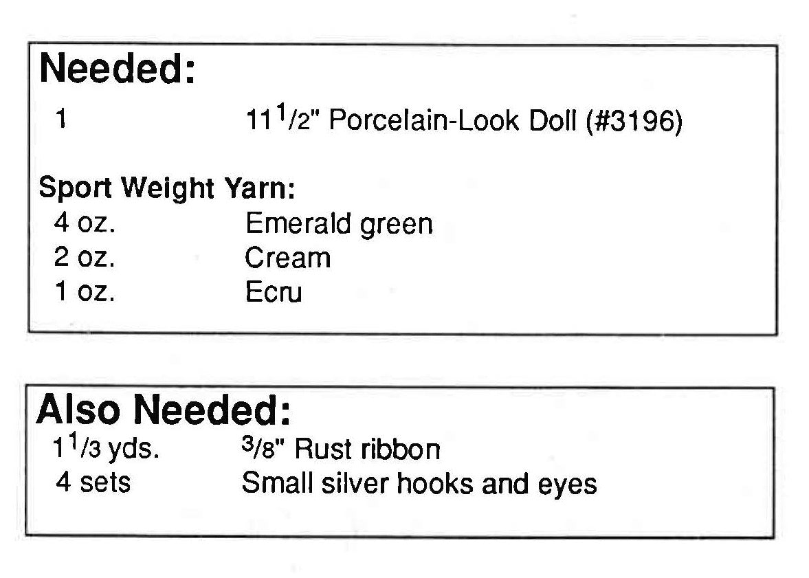 Irish Doll's Dress Crochet Pattern, 11.1/2 inch Doll, Digital Pattern