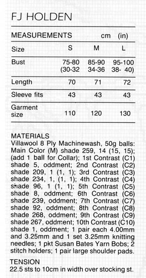 F J Holden Knitted Jumper Pattern, Ladies Fun Knitting Pattern