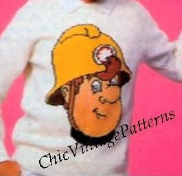 Fireman Sam Knitted Sweater Pattern, 6 Sizes, Digital Download