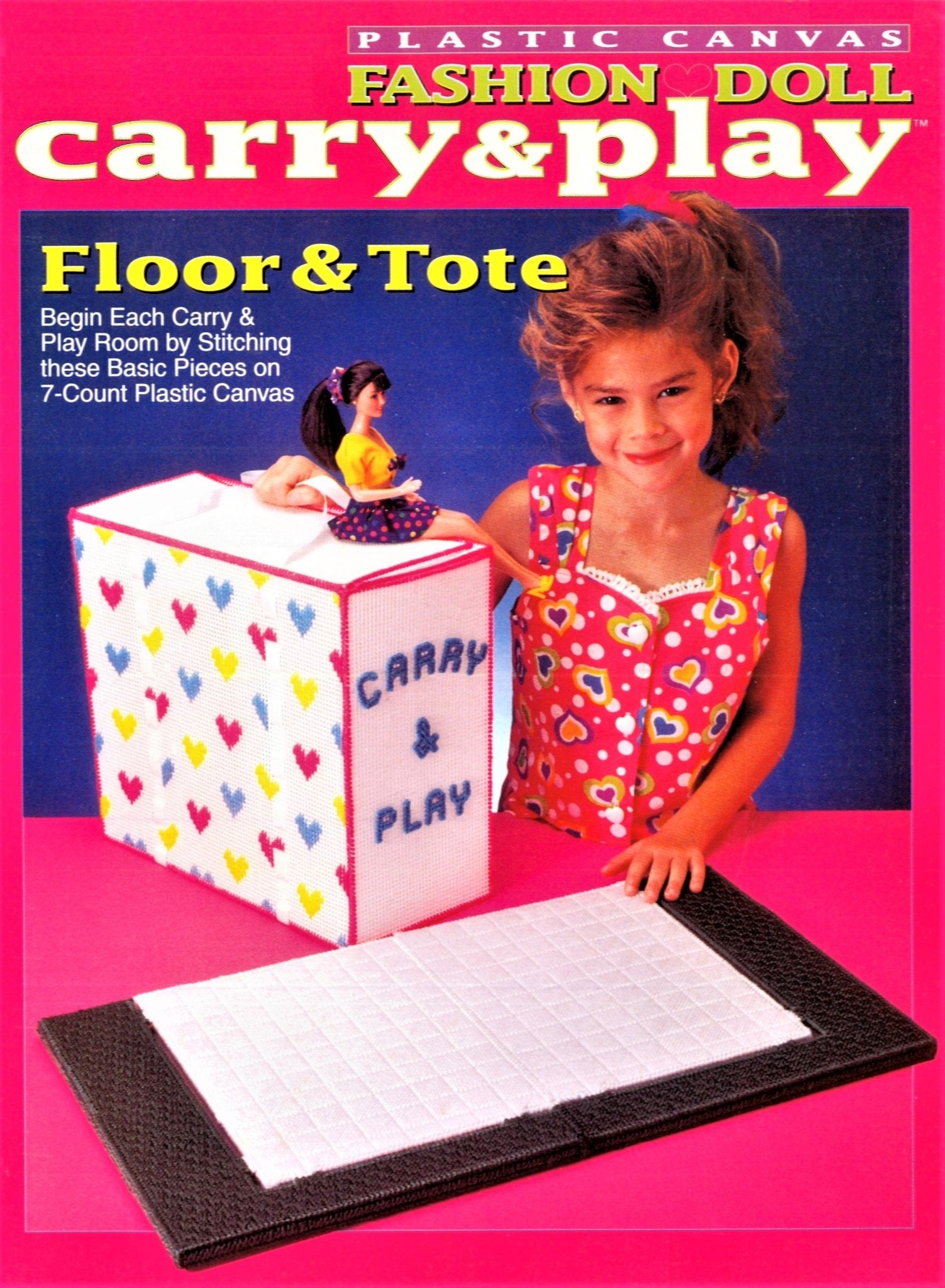 Plastic Canvas Carry & Play Floor and Tote Pattern, 11.1/2 inch Doll, Digital Download