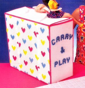 Plastic Canvas Carry & Play Floor and Tote Pattern, 11.1/2 inch Doll, Digital Download