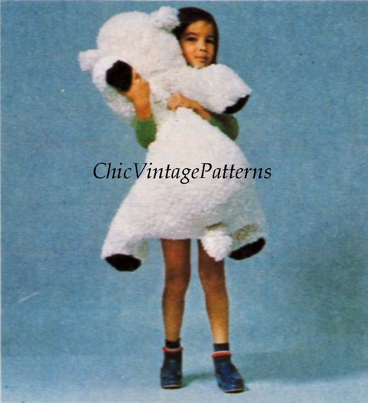 Large Polar Bear Sewing Pattern, Floppy Soft Toy, Instant Download