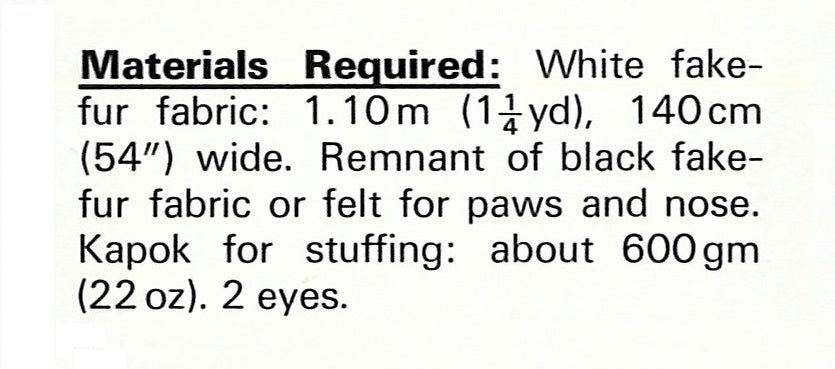 Large Polar Bear Sewing Pattern, Floppy Soft Toy, Instant Download