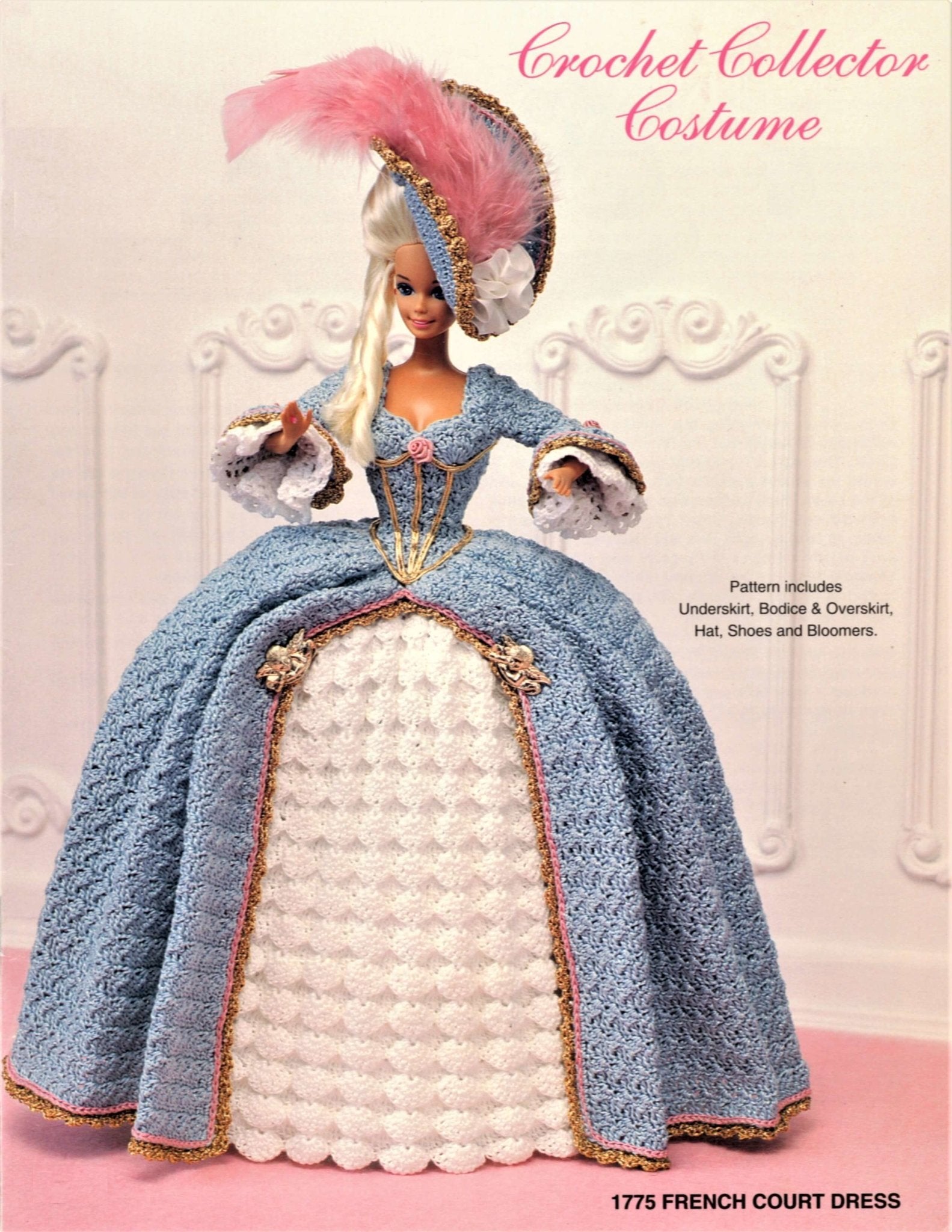 Crochet Doll's Dress, 11.1/2 inch Doll, Instant Download Pattern, Period Dress