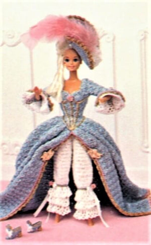 Crochet Doll's Dress, 11.1/2 inch Doll, Instant Download Pattern, Period Dress