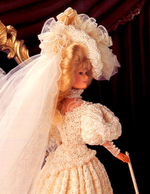 Doll's Wedding Dress Pattern, 11.1/2 inch Doll, Instant Download