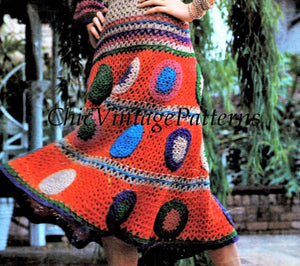 Crochet Ladies Dress Pattern, Gypsy Style, Digital Download