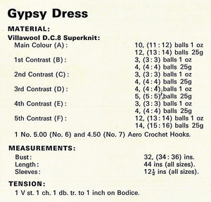 Crochet Ladies Dress Pattern, Gypsy Style, Digital Download