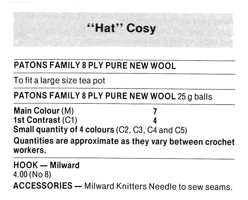 Vintage Crochet Tea Cosy Pattern, Ladies Hat, Instant Download