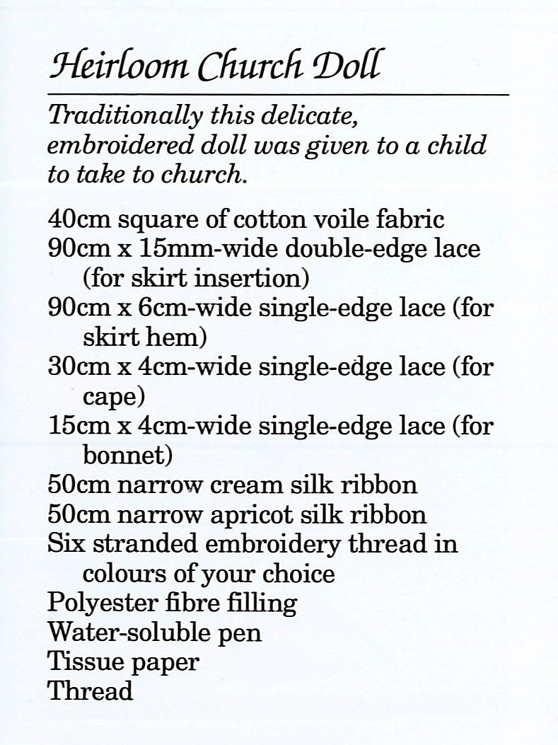 Heirloom Church Doll Sewing Pattern, Digital Download
