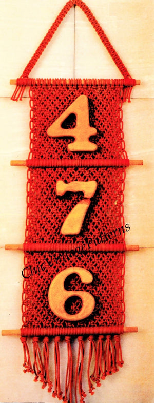 Macrame House Number Pattern, Easy Pattern, Instant Download