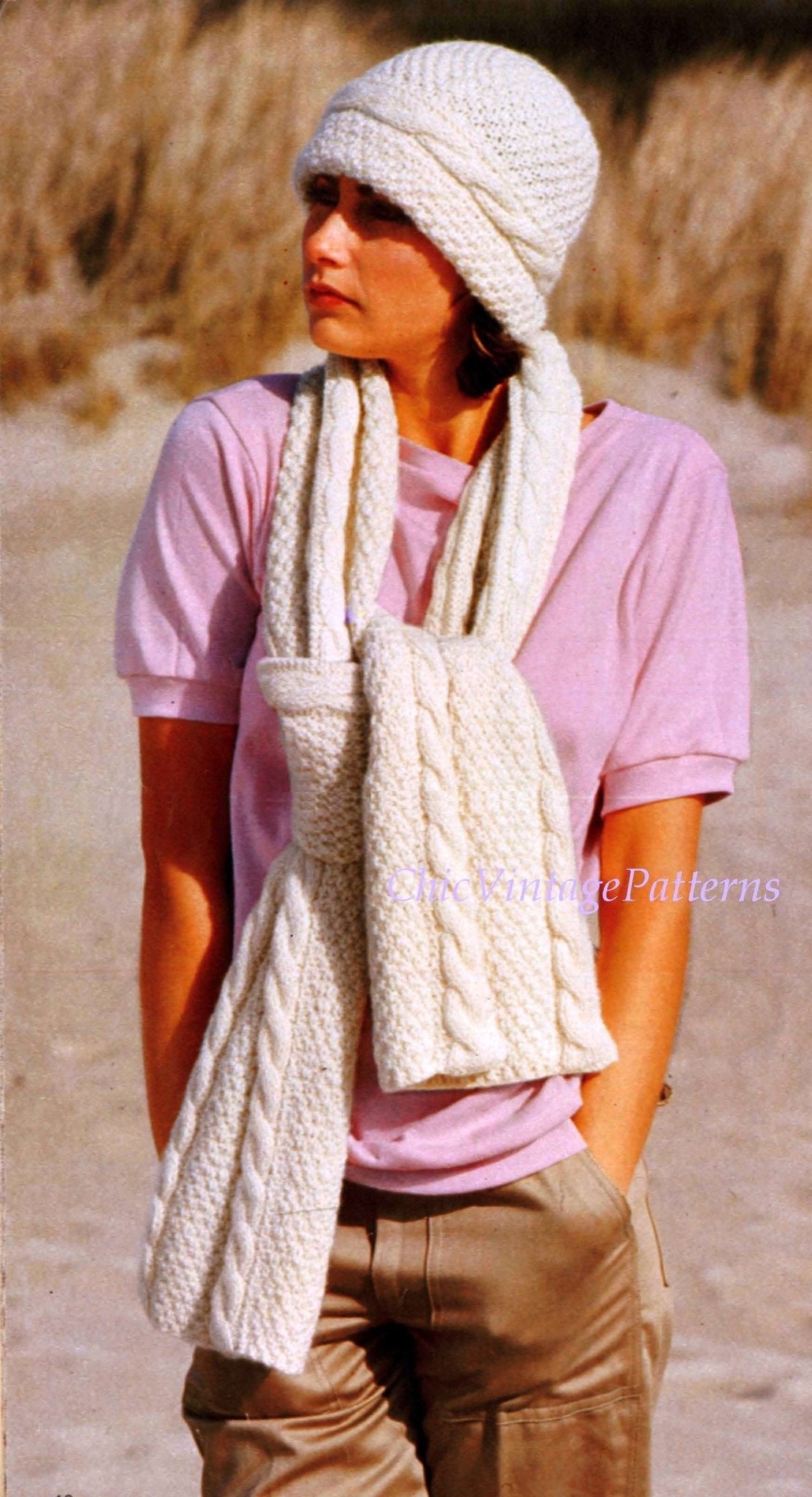 Cable knit hat and scarf store