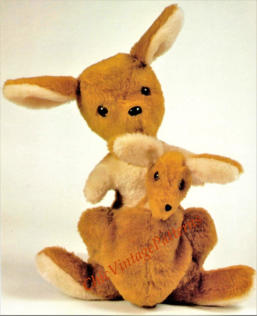 Kangaroo and Joey Toy Sewing Pattern, Australian Kangaroo, Instant Download