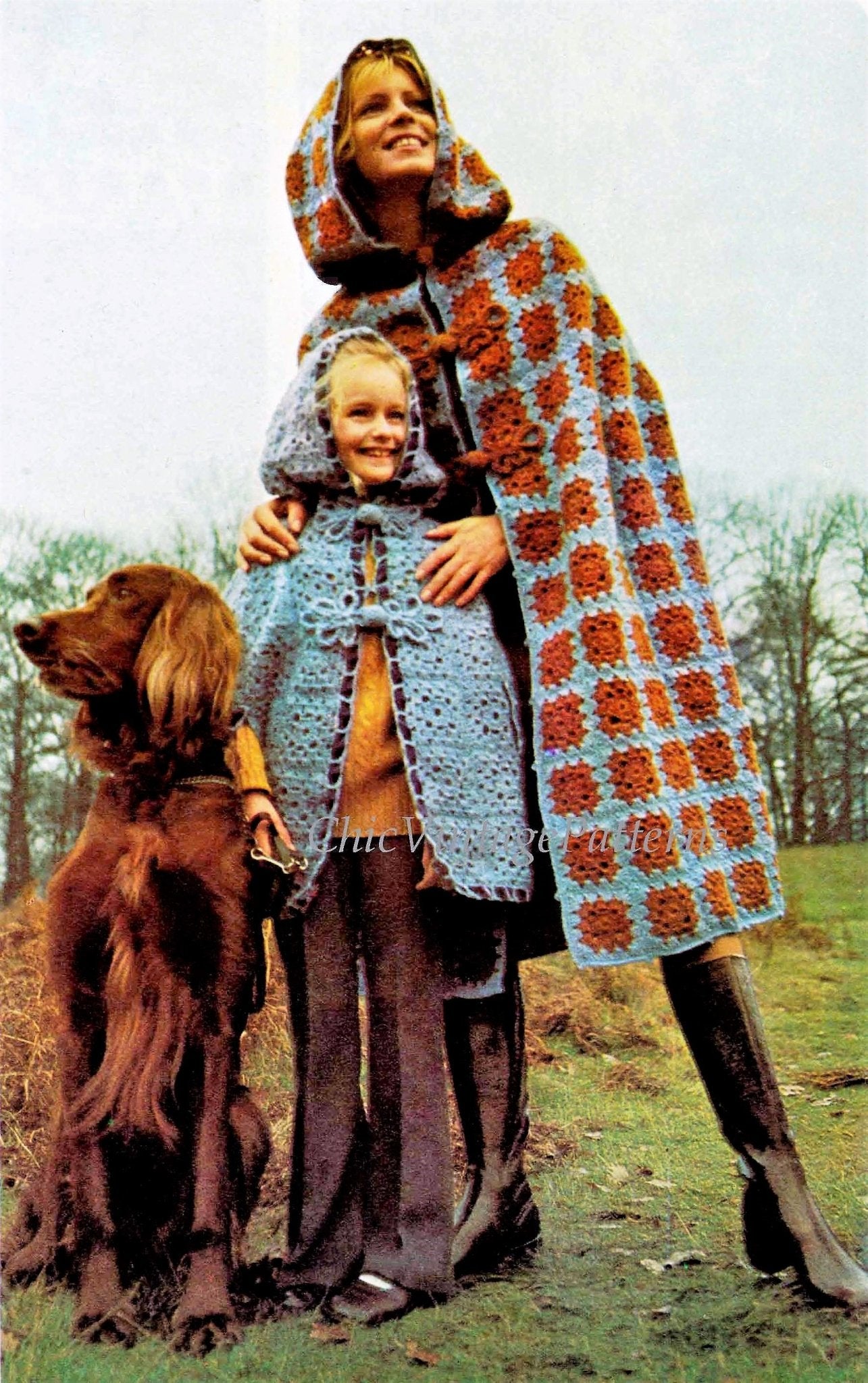 Crochet Cloak Pattern, Ladies Granny Square Pattern, Instant Download