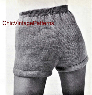Knitted Hot Pants Pattern, Retro Fashion, Instant Download