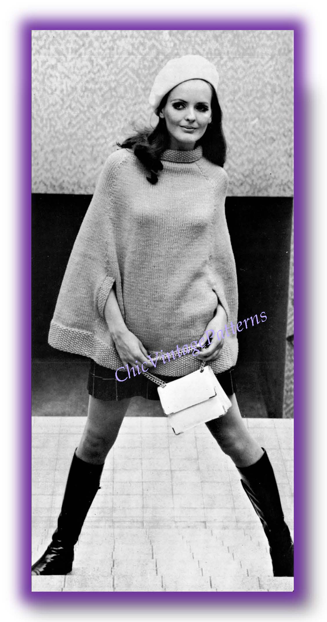 Easy-To-Knit Ladies Knitted Cape Pattern, Instant Download